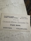 The Miners Exchange Bank Of Leadville  Billhead And Business Card 1879-83