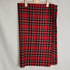J  Higgins ltd Vintage Tartan Plaid Kilt Black Red Fringe Material Yard X 54 