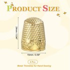 Sewing Thimble  4 Pcs Metal Thimbles For Hand Sewing  Gold