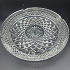 Vintage Large Crystal Cut Clear Glass Cigar Cigarette Ashtray 8 5    Heavy Mcm