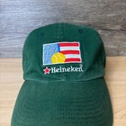 Vintage Us Open Hat Cap Strap Back Green Tennis Heineken 2001 Adjustable