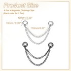 Metal Magnetic Clothing Clips  Magnetic Button Clips silver black