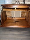 Vintage Retro Oak Wood Bread Bin With Rollable Lid  Brown  Rectangular
