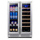 Yeego 24  Wine Cooler beverage Refrigerator Dual Zone French-style Door Home bar