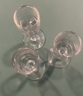 Vintage Set Of 3 Clear Glass Cordial Shot Glasses