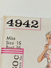 Simplicity 4942 Dress Sewing Pattern Ladies 16 Vtg Uc Fit Flared Skirt Scoop