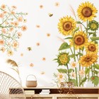 Yellow Sunflower Bee Flower Pvc Vinyl Removable Nursery Mural Decal Wall Sticker