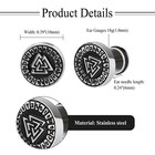 Men s Viking Stainless Steel Earrings Valknut Runes Celtic Knot Fake Gauge Studs