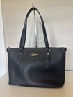 Coach Gallery City Tote Bag Leather Black Gold