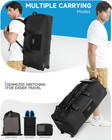 Spacious Waterproof Rolling Duffle Bag With Wheels   Shoe Compartment