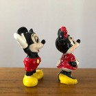 Vintage Japan Disney  Bone China Mickey   Minnie Mouse 2  Mini Figurines Set