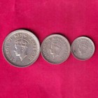  large 5  British India 1945 George Vi One  Half   1 4 Rupee Silver Coin zz1360