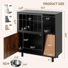 Dog Proof Cat Feeding Station With Storage Cabinet  Scratching Board And Bowls