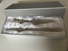 Things To Remembered Wedding Cake Knife Set Vintage Gold With Rhinestones Handle