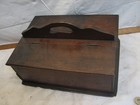 Antique Wooden Primitive Wood Handled Sewing Caddy Tote Primitive Box