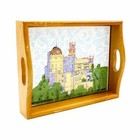 Vintage Original Ceramic Wood 9 X 7  Jewelry Keys Tray By Nuanca Portugal Sintra