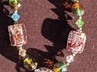 Necklace   Earrings Set  925 Sterling Silver  Faceted   Wedding Cake Glass Beads