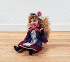 Dollhouse Victorian Girl Doll Purple Dress Porcelain Poseable 1 12 Scale