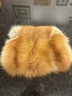 Fox Fur Hand Warmer Muff Leather Strap Luxury Vintage Warm One Size Womens