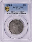 Canada  1872-h Silver Victoria 50 Cents  Pcgs Vf-35  80 000 Mintage 