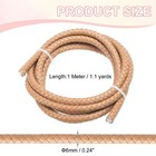 6mm Round Braided Leather Cord For Crafts Jewelry Making  Khaki 1 1yards 