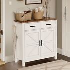 Modern Farmhouse Barn Door Sideboard Buffet Kitchen Storage Cabinet Coffee Bar