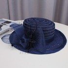 Fascinator Hat For Women Wide Brim Flower Tea Hats A Beautiful Gift Dark Blue
