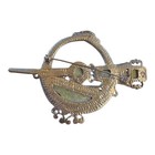 Solvar Rhodium Plated Connemara Marble Tara Brooch Celtic Irish Pin Jewelry