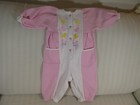 Rare Vintage Oshkosh Bgosh Pink White Fleece Romper 18m Baby Ducks Quack S1