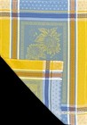 French Provencal Jacquard Woven Dish tea Towel Blue Sunflowers Made In France