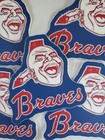 Rare - Vintage Retro Atlanta Braves Stickers 5 Pack  3   round  5-yr Warranty