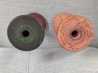 Antique Industrial Wooden Textile Thread Spools bobbins - Set Of 2
