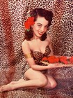 Leopard Girl Poster Pinup Vintage 1950 s  7917 K e m Made In Usa 12x17 