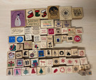Christmas Winter Holiday Wooden Block Rubber Stamps For Crafts You Pick Choose