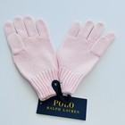 Polo Ralph Lauren Girls Cotton Knit Gloves  Pink Size Small medium Nwt New