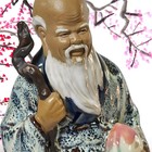 Vintage Shiwan Mudman Figurine God Of Longevity Shou Xing Chinese Ceramic Statue