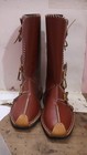 Medieval Leather Boots   Renaissance Viking Shoes With Leather Laces Closure
