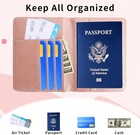 Pink Leather Passport Holder   Luggage Tag Set Personalized Travel Accessories