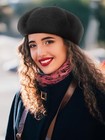 3 Pieces Wool Beret Hat French Style Wool Medium Black  Rust Red  Sky Blue