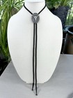Stunning Vintage Silver Tone Buffalo Skull Western Bolo Tie