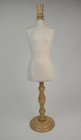 Mini Dress Form Mannequin     Wooden Base   Canvas Torso For Display  White