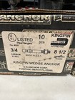 Lot Of 20  Kingpin Wedge Anchor Bolts Ul Listed  3 4 X 8-1 2 With Nuts   Washers