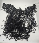 Vintage Antique Mourning Edwardian Victorian French Beaded Applique Jet Black