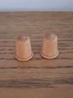 Vintage Wood Thimble 1980s Turned Treen Needlework Sewing Light Wood Set Of 2