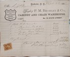 Antique 1866 P  M bromley   Co  Rochester Ny Furniture Billhead Receipt Ephemera