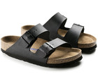 New Birkenstock Arizona Soft Footbed Black Birko-flor Two Strap Sandals Unisex