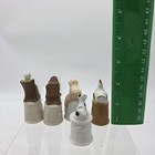 Miniature Porcelain Farm Themed Thimble Figurines Lot Of 5 Decor Multicolor
