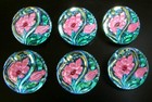 6 Czech Unique Crystal Glass Buttons  p332 - 23 Mm Or 7 8  - Wow   