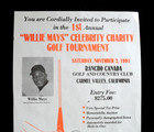 Orig  1991 1st Annual Willie Mays Charity Golf Tournament   vintage Flyer  