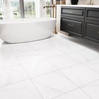 Marble Peel And Stick Floor Tile Waterproof White Vinyl Flooring For Kitchen    